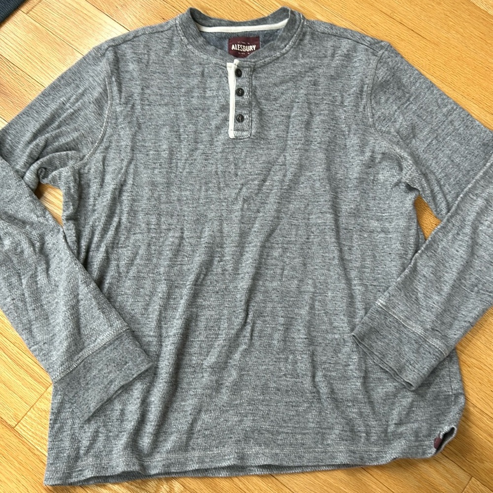 Alesbury Mens Long Sleeve 100% Cotton XL Tall Henley Top